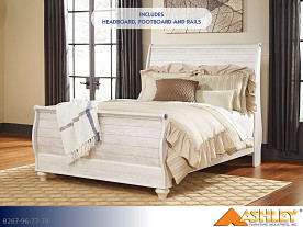 Ashley Willowton Whitewash Bed (Queen)