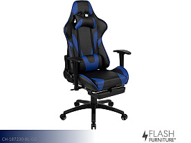 Flash Furniture X30 Gaming Chair - Ergonomic | Reclining Back | Slide-Out Footrest (Blue)