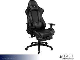 Flash Furniture X30 Gaming Chair - Ergonomic | Reclining Back | Slide-Out Footrest (Gray)