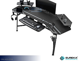 Eureka AED Gaming Desk - 72" (Black)