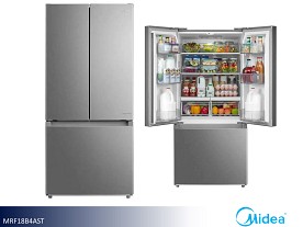 Midea With LED Lighting French Door Refrigerator - 18 Cu Ft (Stainless)